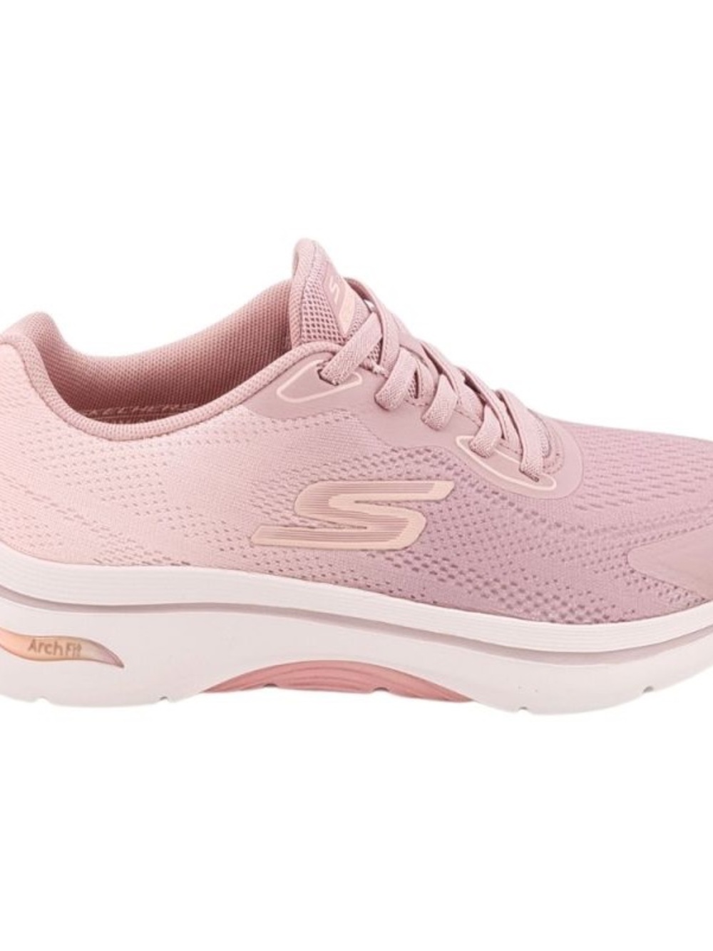 Skechers Women's Blush Pink Arch Support Lace-Up Walking Sneaker